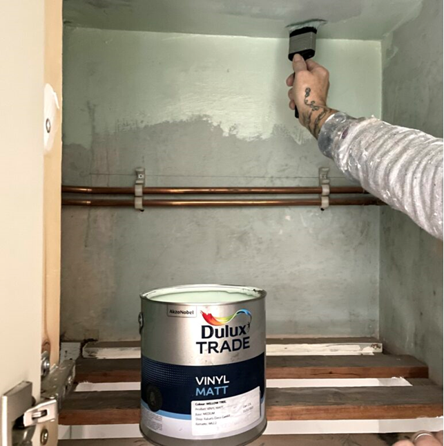 how to paint makeover boiler cupboard dulux